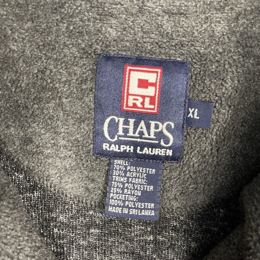 Vintage Chaps Ralph Lauren Fleece Men XL Charcoal Howling Wolf Pine Tree Y2K - Picture 3 of 11